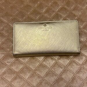 Kate Spade Gold Safiano Leather Wallet